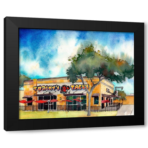 Torchys Tacos Black Modern Wood Framed Art Print by McCreery, Paul