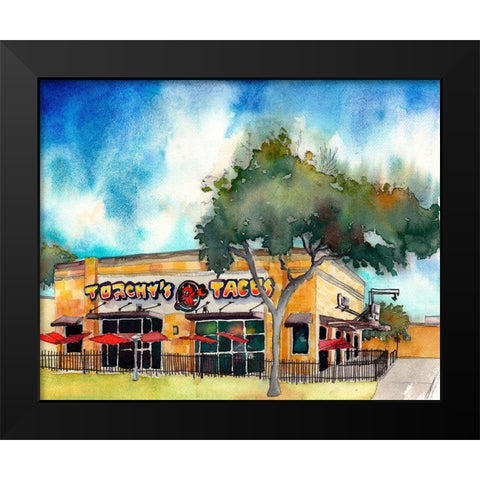 Torchys Tacos Black Modern Wood Framed Art Print by McCreery, Paul