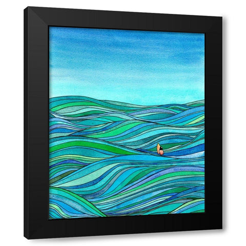 Surfer Bruh Black Modern Wood Framed Art Print with Double Matting by McCreery, Paul