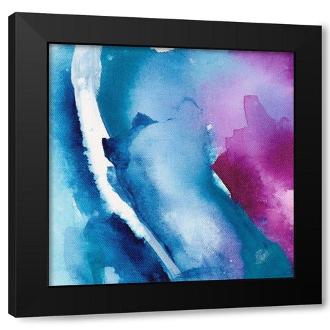 Misty Flowers I Black Modern Wood Framed Art Print with Double Matting by Combs, Joyce