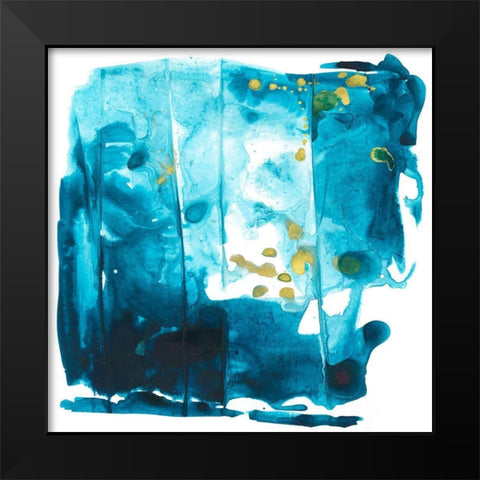 Turquoise Tidbits Black Modern Wood Framed Art Print by Combs, Joyce