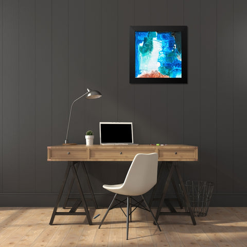 Mystical Blue 1 Black Modern Wood Framed Art Print by Combs, Joyce