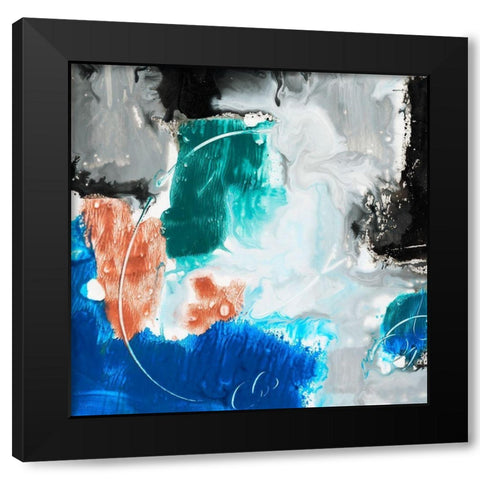Mystical Blue 2 Black Modern Wood Framed Art Print with Double Matting by Combs, Joyce