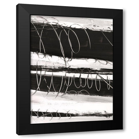 Write on the Line I Black Modern Wood Framed Art Print with Double Matting by Harper, Ethan