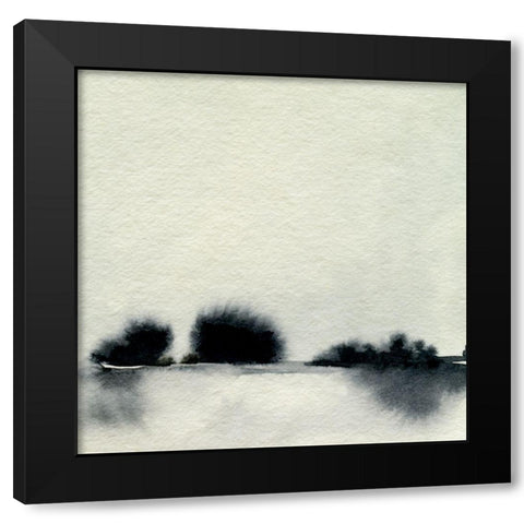Ink Bloom Landscape I Black Modern Wood Framed Art Print with Double Matting by Caroline, Emma