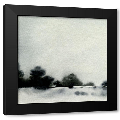Ink Bloom Landscape II Black Modern Wood Framed Art Print with Double Matting by Caroline, Emma