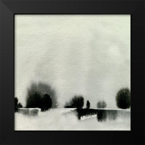 Ink Bloom Landscape III Black Modern Wood Framed Art Print by Caroline, Emma
