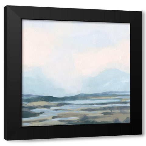 Blue Shoals I Black Modern Wood Framed Art Print with Double Matting by Vess, June Erica