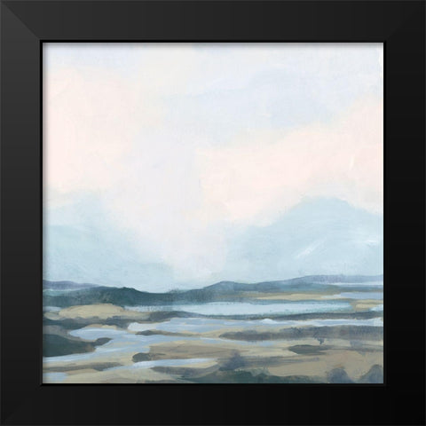 Blue Shoals I Black Modern Wood Framed Art Print by Vess, June Erica