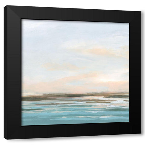 Seafoam Sunset II Black Modern Wood Framed Art Print by Vess, June Erica