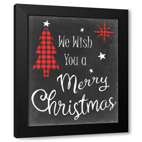 We Wish in Red Black Modern Wood Framed Art Print with Double Matting by Chandler, Sharon