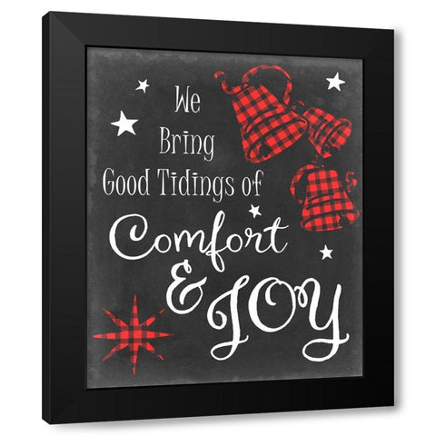 Comfort and Joy in Red Black Modern Wood Framed Art Print with Double Matting by Chandler, Sharon