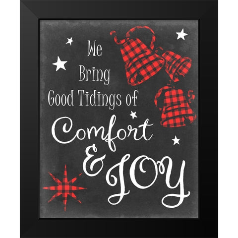 Comfort and Joy in Red Black Modern Wood Framed Art Print by Chandler, Sharon