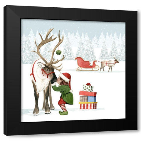 Christmas Love II Black Modern Wood Framed Art Print with Double Matting by Popp, Grace