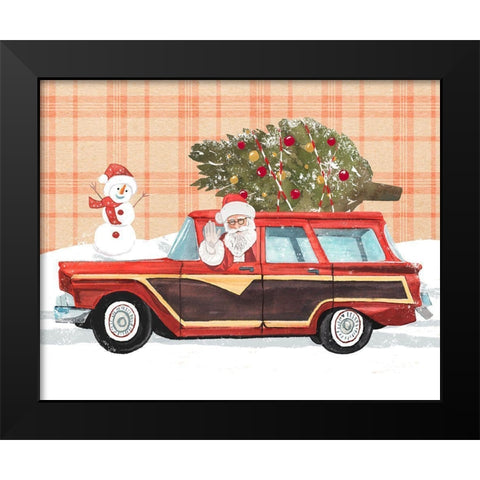 Santa on Wheels I Black Modern Wood Framed Art Print by Warren, Annie