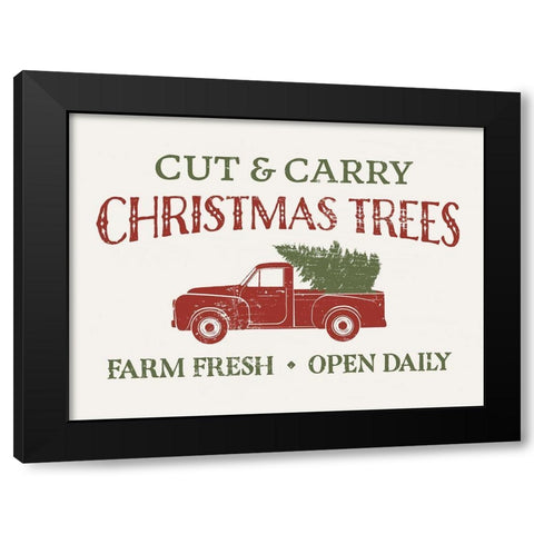 Christmas Farm Sign II Black Modern Wood Framed Art Print by Barnes, Victoria