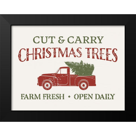 Christmas Farm Sign II Black Modern Wood Framed Art Print by Barnes, Victoria