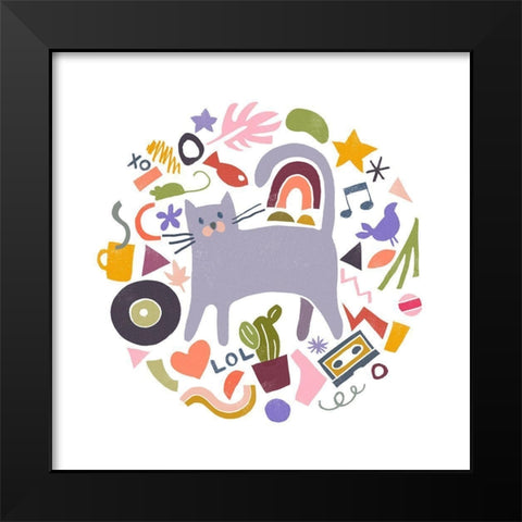 Cool Cats I Black Modern Wood Framed Art Print by Vess, June Erica