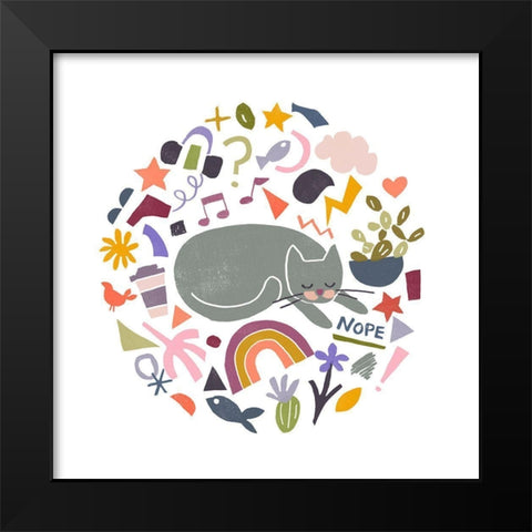 Cool Cats II Black Modern Wood Framed Art Print by Vess, June Erica