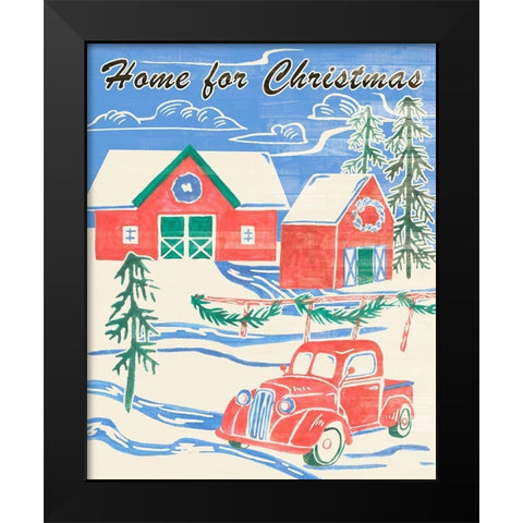 Home for Christmas I Black Modern Wood Framed Art Print by Wang, Melissa