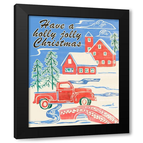 Home for Christmas II Black Modern Wood Framed Art Print with Double Matting by Wang, Melissa