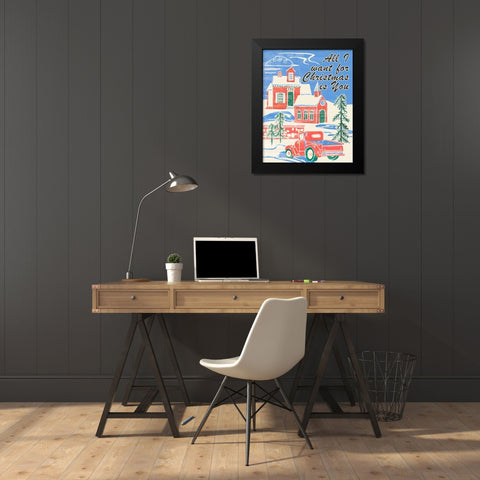 Home for Christmas III Black Modern Wood Framed Art Print by Wang, Melissa