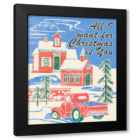 Home for Christmas III Black Modern Wood Framed Art Print with Double Matting by Wang, Melissa