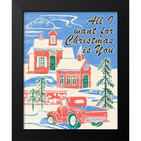 Home for Christmas III Black Modern Wood Framed Art Print by Wang, Melissa