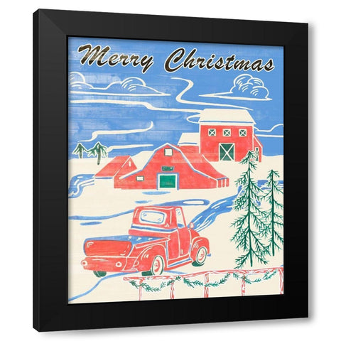 Home for Christmas IV Black Modern Wood Framed Art Print with Double Matting by Wang, Melissa