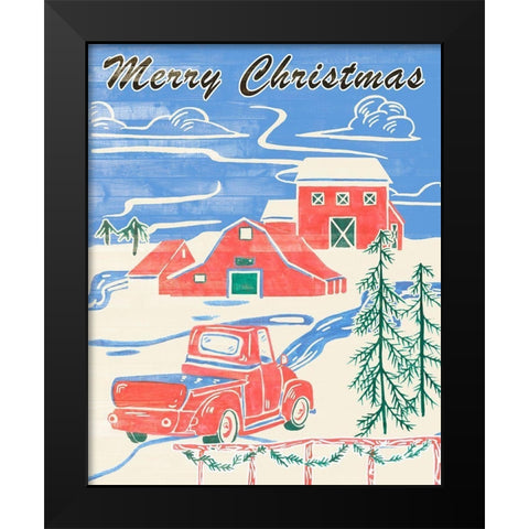 Home for Christmas IV Black Modern Wood Framed Art Print by Wang, Melissa