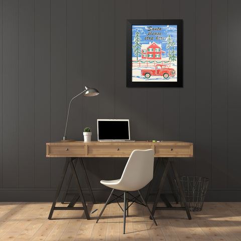 Home for Christmas V Black Modern Wood Framed Art Print by Wang, Melissa