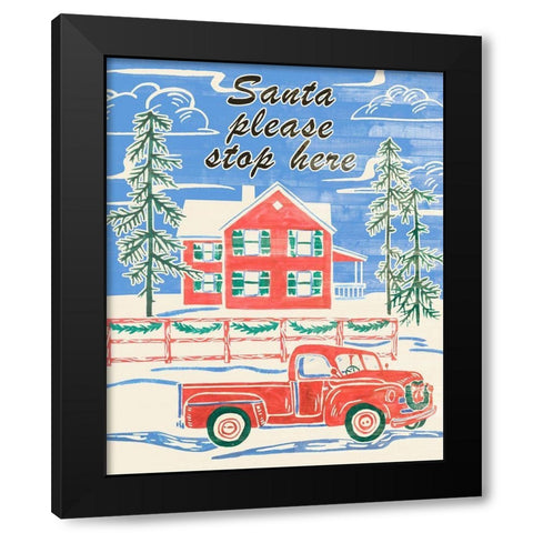 Home for Christmas V Black Modern Wood Framed Art Print with Double Matting by Wang, Melissa