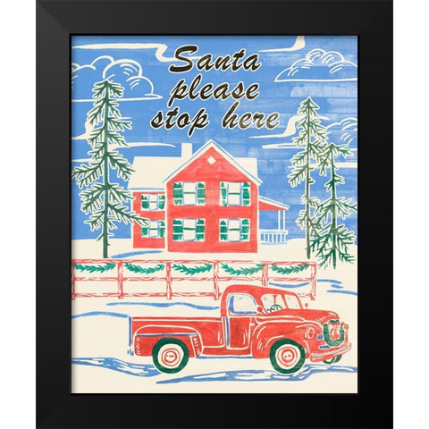 Home for Christmas V Black Modern Wood Framed Art Print by Wang, Melissa