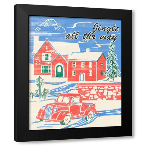 Home for Christmas VI Black Modern Wood Framed Art Print with Double Matting by Wang, Melissa