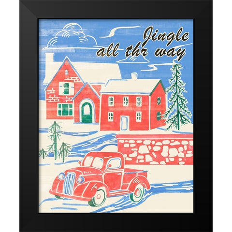 Home for Christmas VI Black Modern Wood Framed Art Print by Wang, Melissa