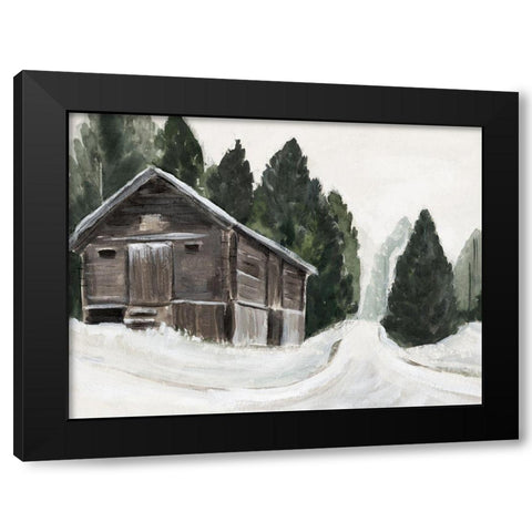 Winter Barn I Black Modern Wood Framed Art Print by Warren, Annie