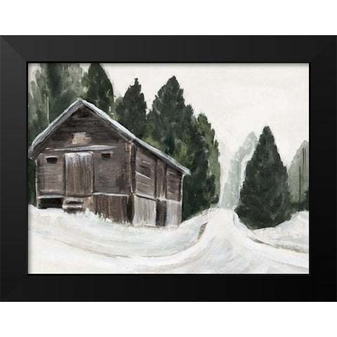 Winter Barn I Black Modern Wood Framed Art Print by Warren, Annie