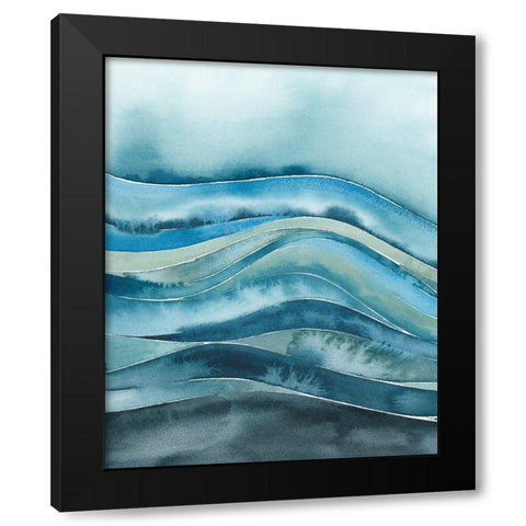 Quiet Wave I Black Modern Wood Framed Art Print with Double Matting by Popp, Grace