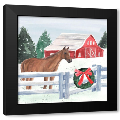 Christmas Farm I Black Modern Wood Framed Art Print with Double Matting by Warren, Annie