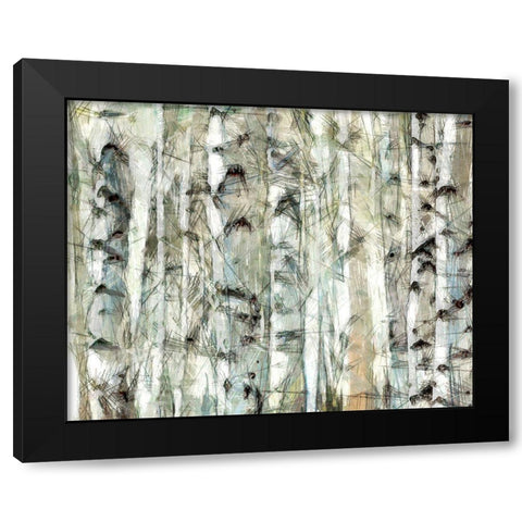 Birch Bunch I Black Modern Wood Framed Art Print with Double Matting by Saunders, Alonzo