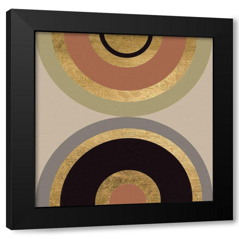 Wheel on Wheel I Black Modern Wood Framed Art Print with Double Matting by Saunders, Alonzo