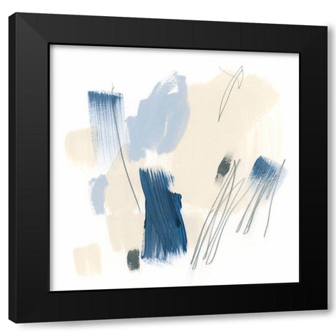 Blue Mark I Black Modern Wood Framed Art Print with Double Matting by Vess, June Erica