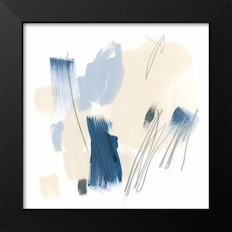 Blue Mark I Black Modern Wood Framed Art Print by Vess, June Erica
