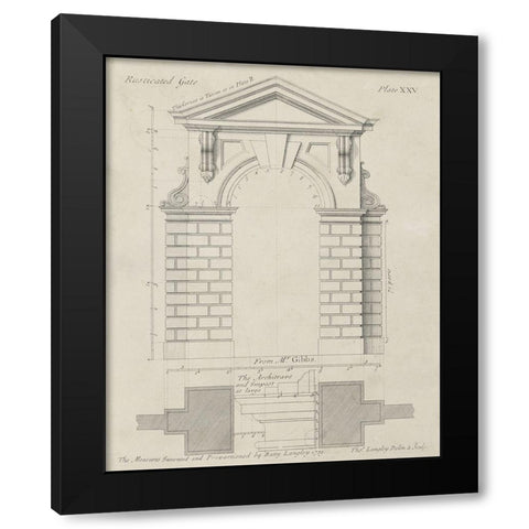Rusticated Gate Black Modern Wood Framed Art Print with Double Matting by Langley