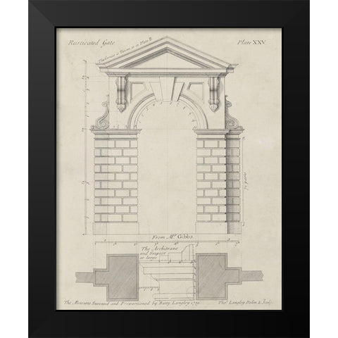 Rusticated Gate Black Modern Wood Framed Art Print by Langley