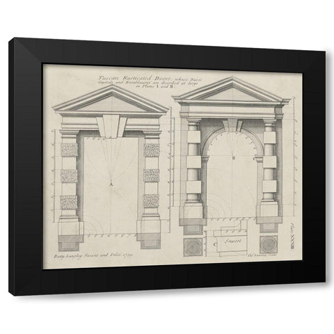 Tuscan Rusticated Doors Black Modern Wood Framed Art Print with Double Matting by Langley
