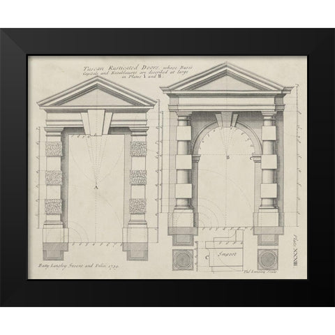 Tuscan Rusticated Doors Black Modern Wood Framed Art Print by Langley