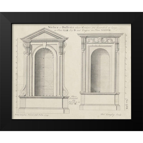 Niches or Buffets Black Modern Wood Framed Art Print by Langley