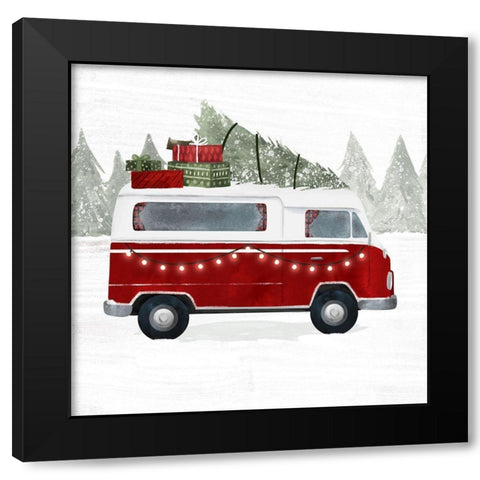 Yuletide Camper IV Black Modern Wood Framed Art Print by Barnes, Victoria