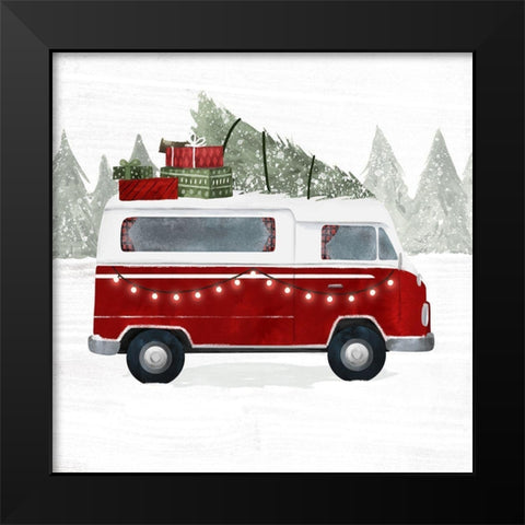 Yuletide Camper IV Black Modern Wood Framed Art Print by Barnes, Victoria